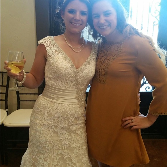 Mustard Lace Dress - Picture 4 of 4